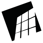 Logo minimalista de ventana en negro con fondo transparente